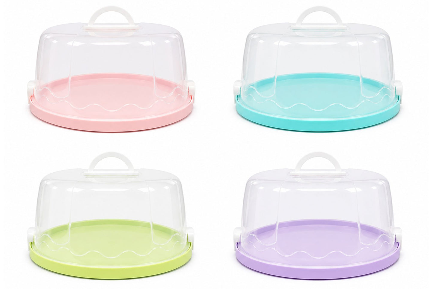 Cake Carrier Round 25x12x30.5cm 4 Asstd