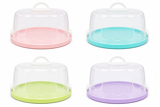 Cake Carrier Round 25x12x30.5cm 4 Asstd