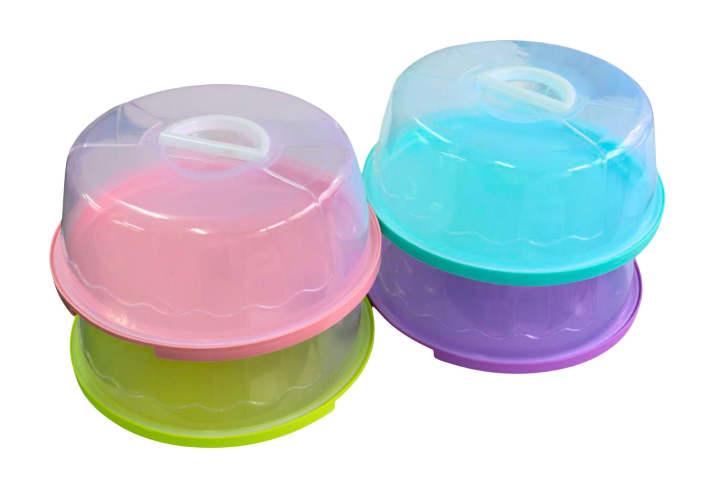 Cake Carrier Round 25x12x30.5cm 4 Asstd