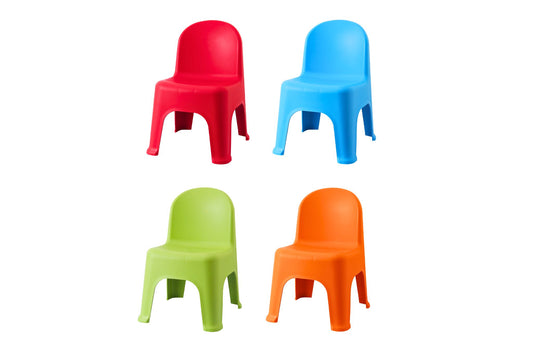 Stackable Kids Plastic Chair 32x34x56cm 4 Asstd