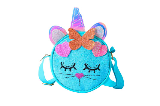 Shoulder Bag Unicorn Cat Blue 16x16x6.5cm