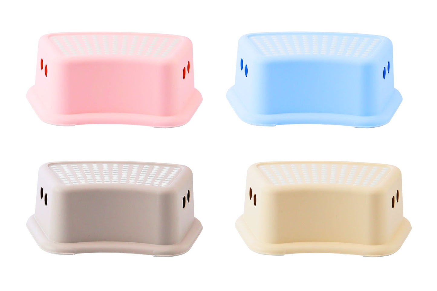 Stackable Plastic Step Stool 24.5x36.5x13cm 4 Asstd