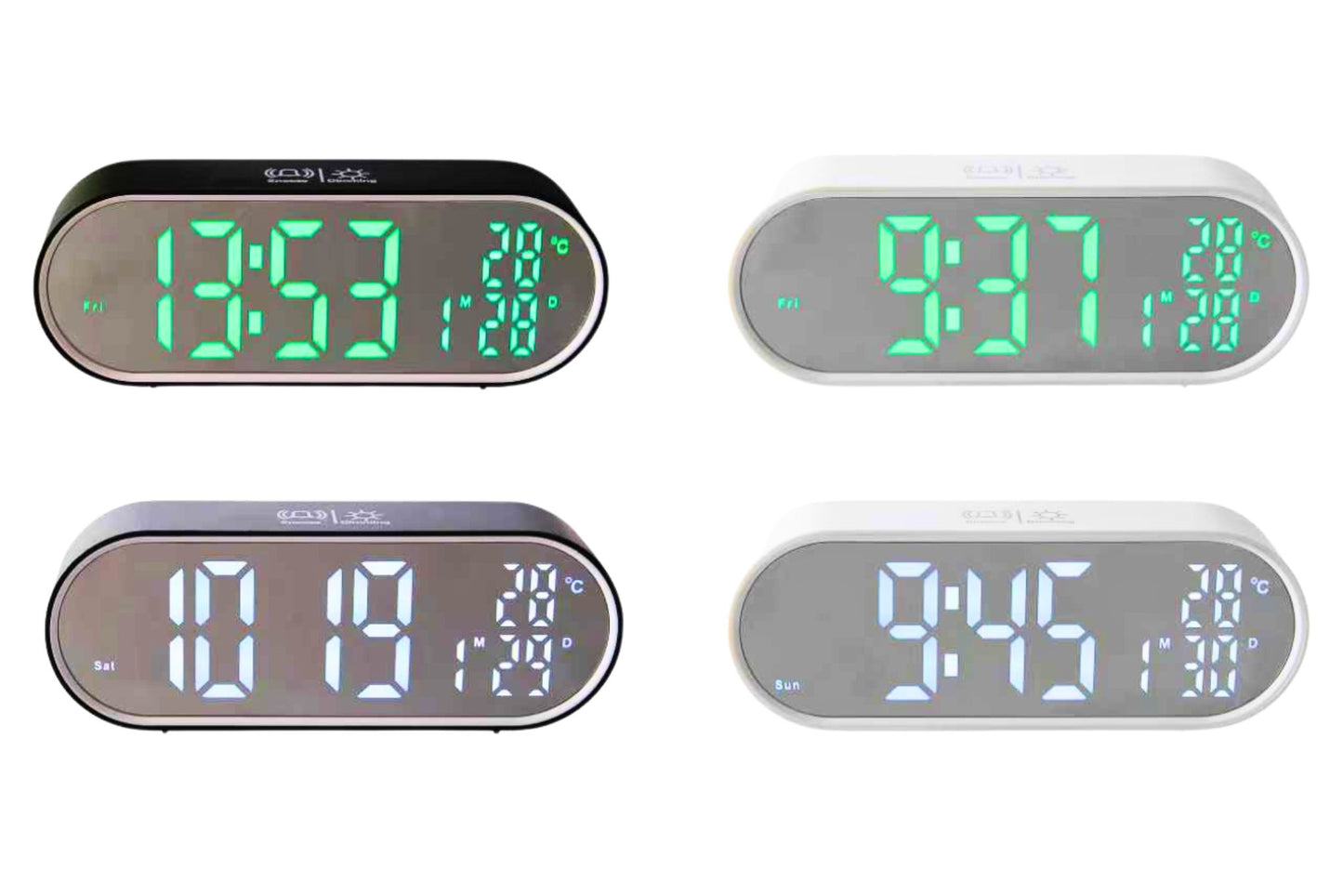 LED Digital Clock 16.5x6.1cm 4 Asstd