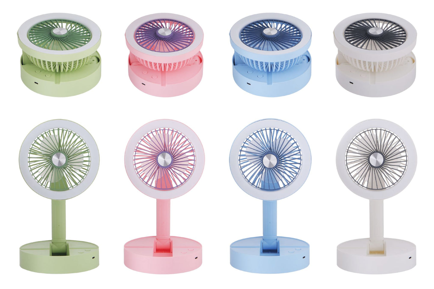 Foldable Fan w/Light 3-Speed 4 Asstd