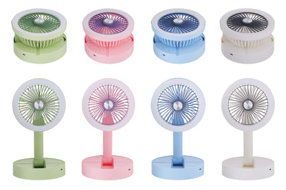 Foldable Fan w/Light 3-Speed 4 Asstd