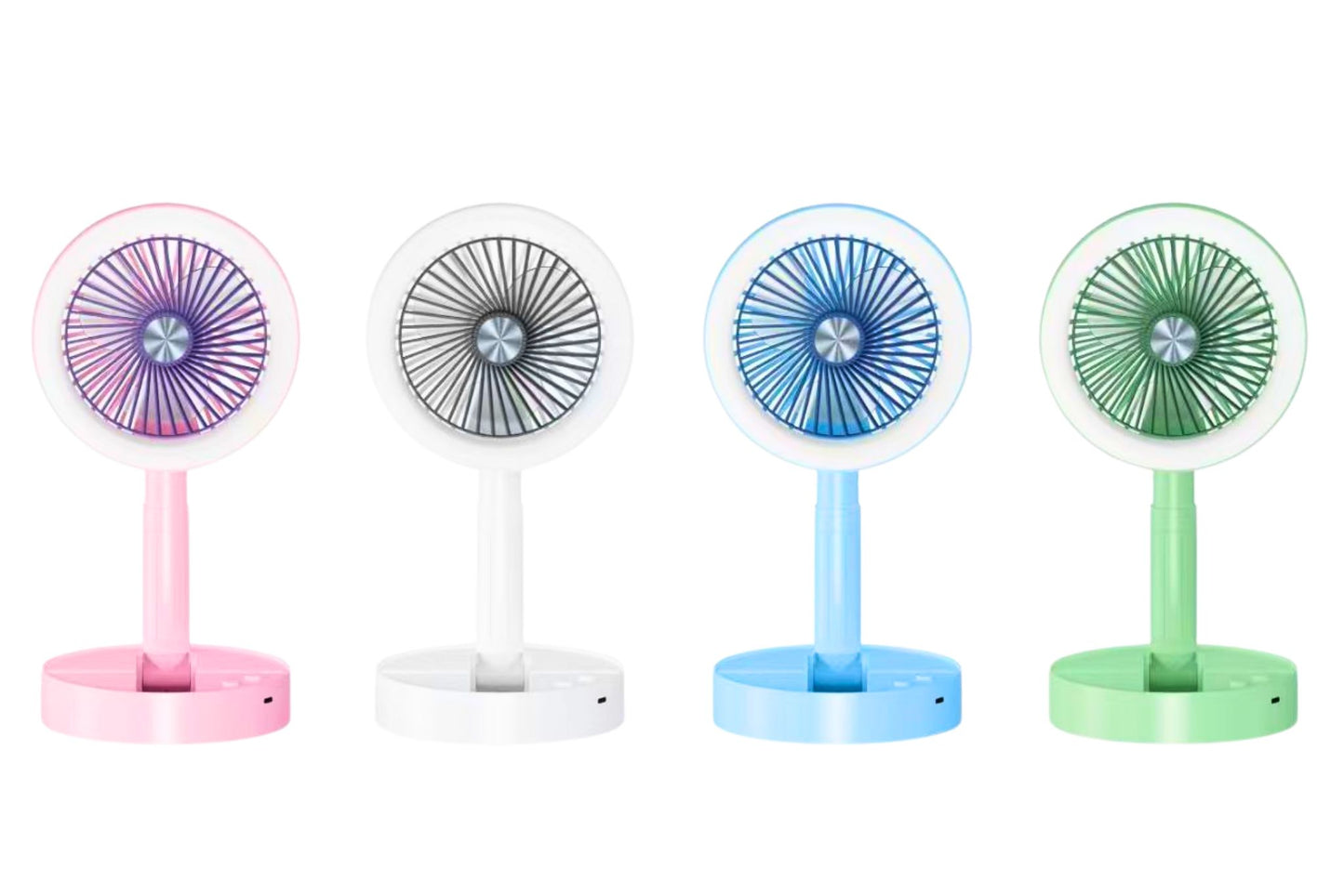 Foldable Fan w/Light 3-Speed 4 Asstd