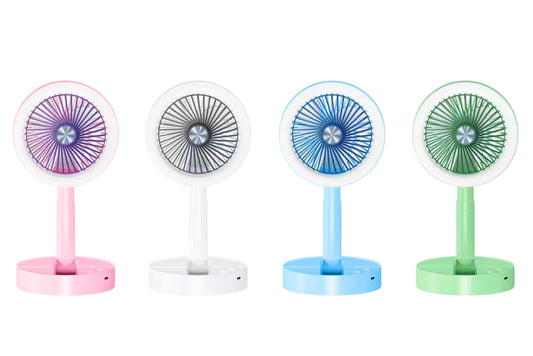 Foldable Fan w/Light 3-Speed 4 Asstd