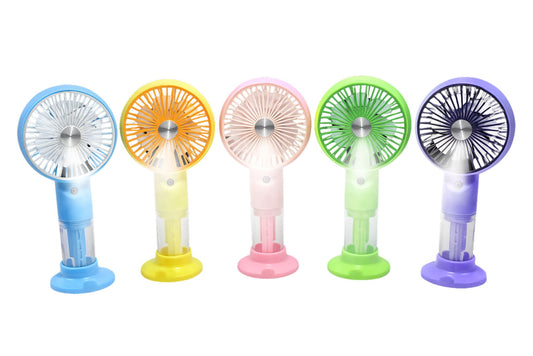 Handheld Refillable Mist Fan 3-Speed 5 Asstd