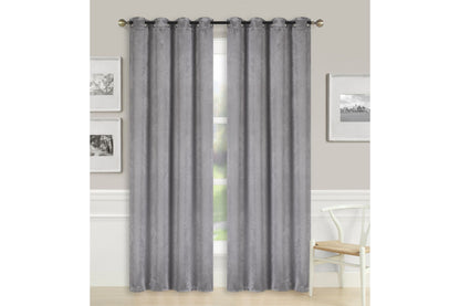 Solid Blackout Curtain 8 Grommets 137x213cm 200gsm Candy Light Grey