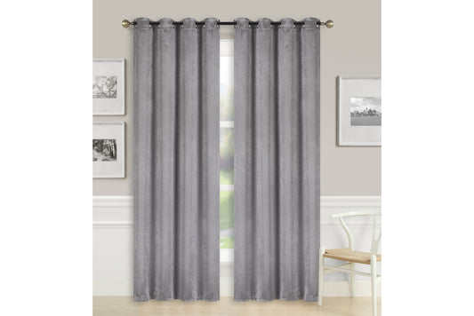 Solid Blackout Curtain 8 Grommets 137x213cm 200gsm Candy Light Grey