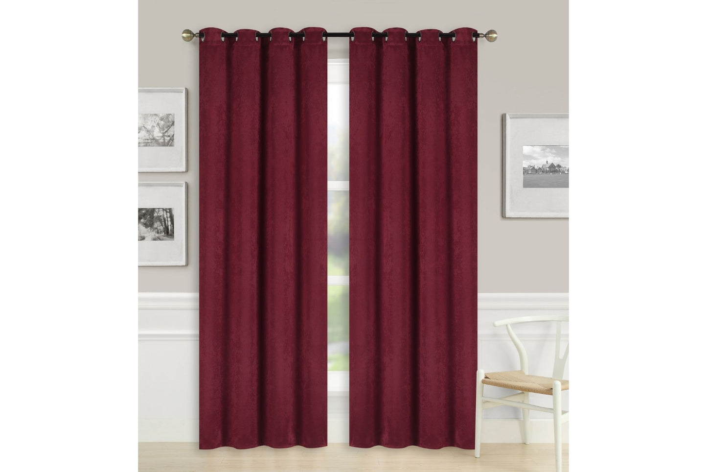 Solid Blackout Curtain 8 Grommets 137x213cm 200gsm Candy Burgundy