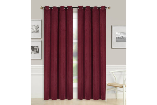 Solid Blackout Curtain 8 Grommets 137x213cm 200gsm Candy Burgundy