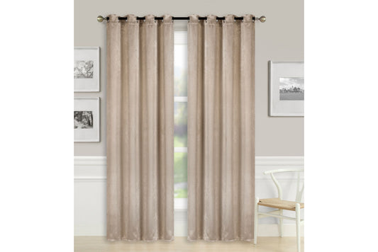 Solid Blackout Curtain 8 Grommets 137x213cm 200gsm Candy Taupe