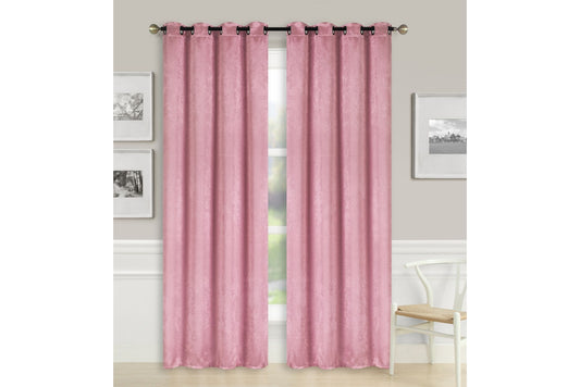 Solid Blackout Curtain 8 Grommets 137x213cm 200gsm Candy Rose