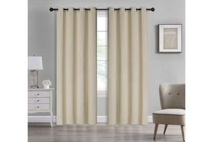 Solid Blackout Curtain 8 Grommets 137x213cm 200gsm Angel Gold
