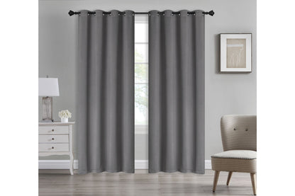 Solid Blackout Curtain 8 Grommets 137x213cm 200gsm Angel Dark Gray