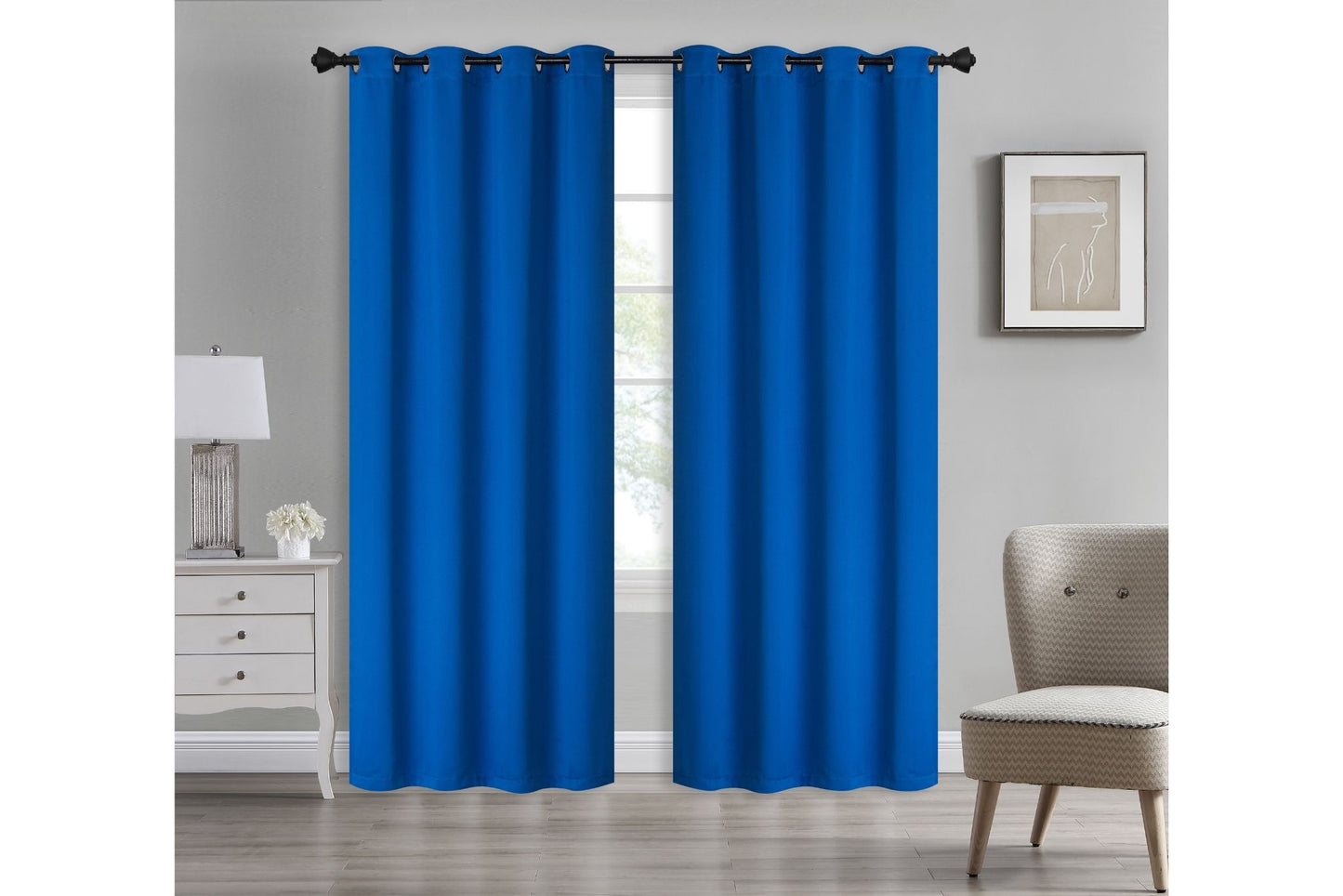 Solid Blackout Curtain 8 Grommets 137x213cm 200gsm Angel Royal Blue