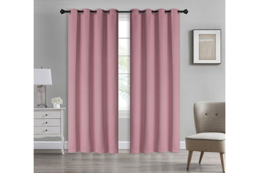 Solid Blackout Curtain 8 Grommets 137x213cm 200gsm Angel Dust Rose
