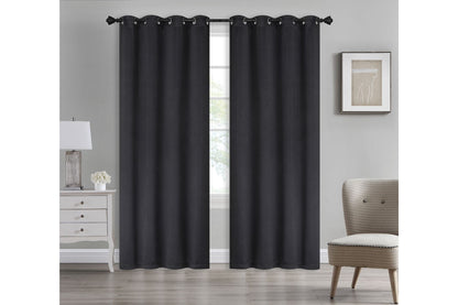 Solid Blackout Curtain 8 Grommets 137x213cm 200gsm Angel Black