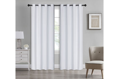 Solid Blackout Curtain 8 Grommets 137x213cm 200gsm Angel White