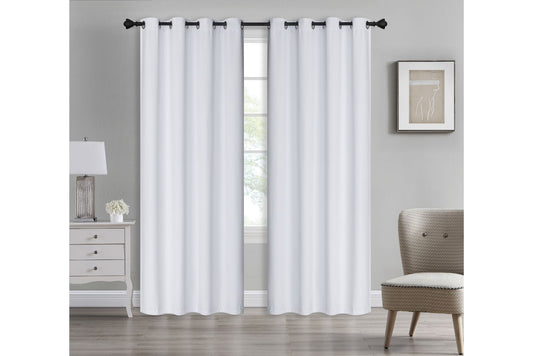 Solid Blackout Curtain 8 Grommets 137x213cm 200gsm Angel White