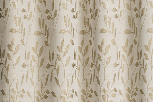 Crushed Jacquard Curtain 8 Grommets 137x213cm 150gsm Chloe Beige
