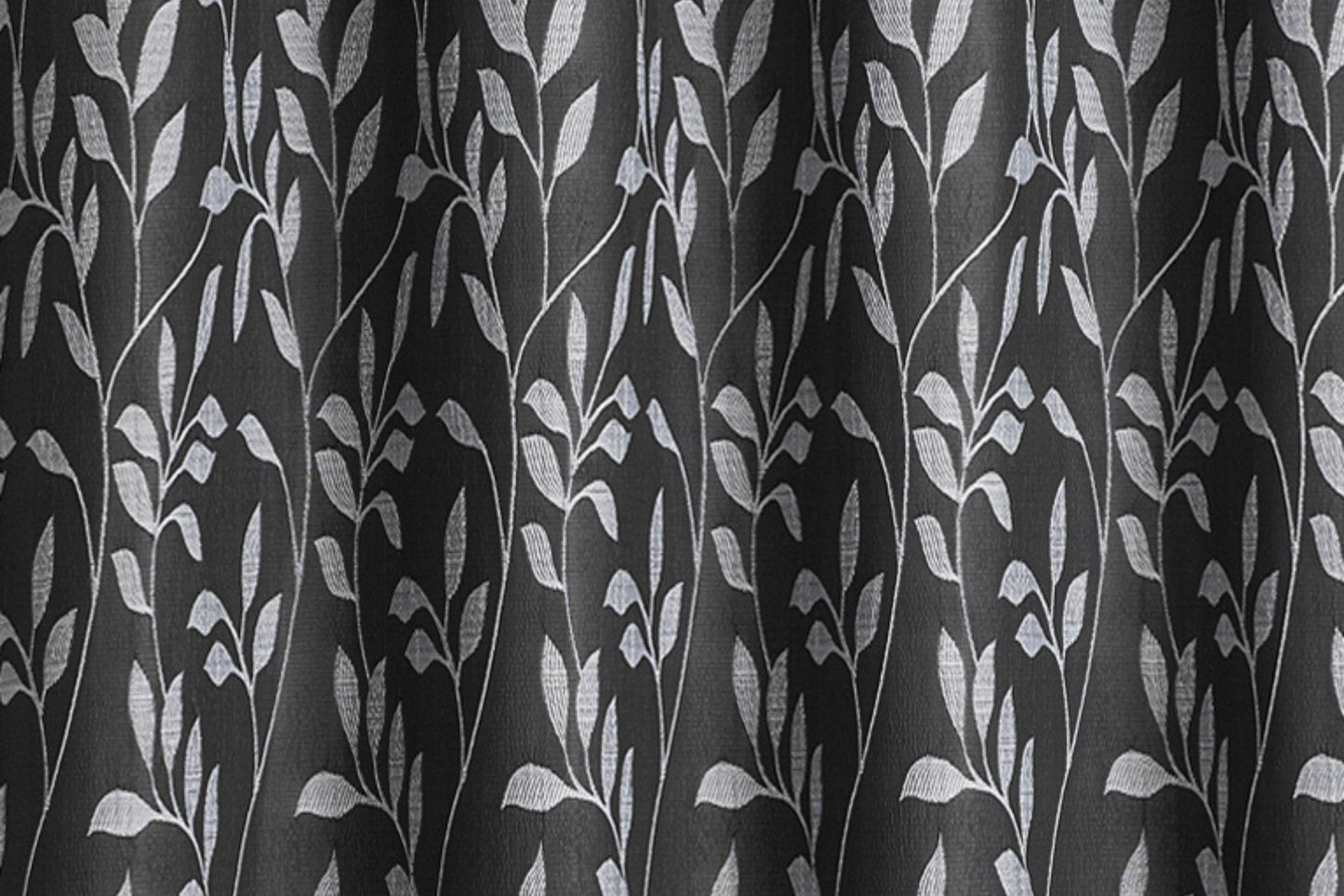 Crushed Jacquard Curtain 8 Grommets 137x213cm 150gsm Chloe Black