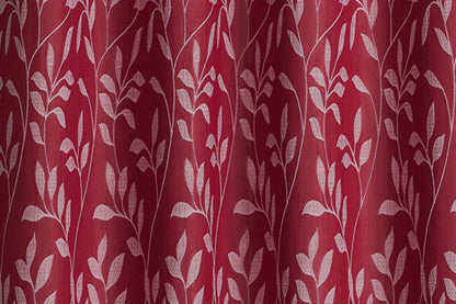 Crushed Jacquard Curtain 8 Grommets 137x213cm 150gsm Chloe Burgundy