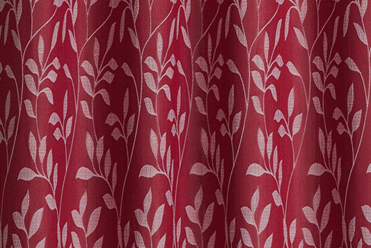 Crushed Jacquard Curtain 8 Grommets 137x213cm 150gsm Chloe Burgundy