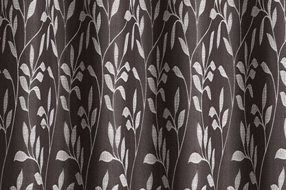 Crushed Jacquard Curtain 8 Grommets 137x213cm 150gsm Chloe Chocolate