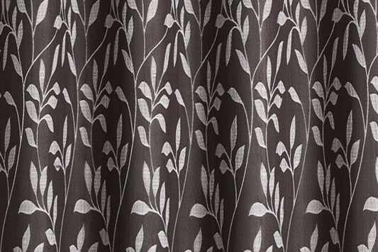 Crushed Jacquard Curtain 8 Grommets 137x213cm 150gsm Chloe Chocolate