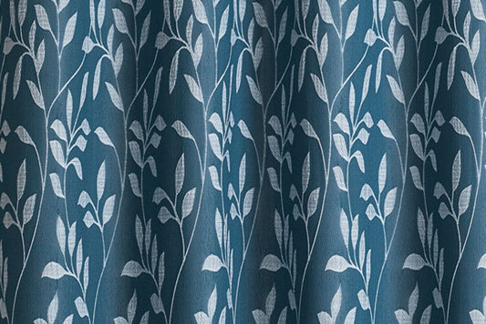 Crushed Jacquard Curtain 8 Grommets 137x213cm 150gsm Chloe Turquoise