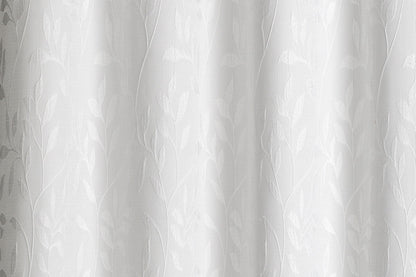 Crushed Jacquard Curtain 8 Grommets 137x213cm 150gsm Chloe White