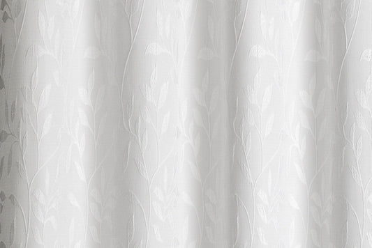 Crushed Jacquard Curtain 8 Grommets 137x213cm 150gsm Chloe White