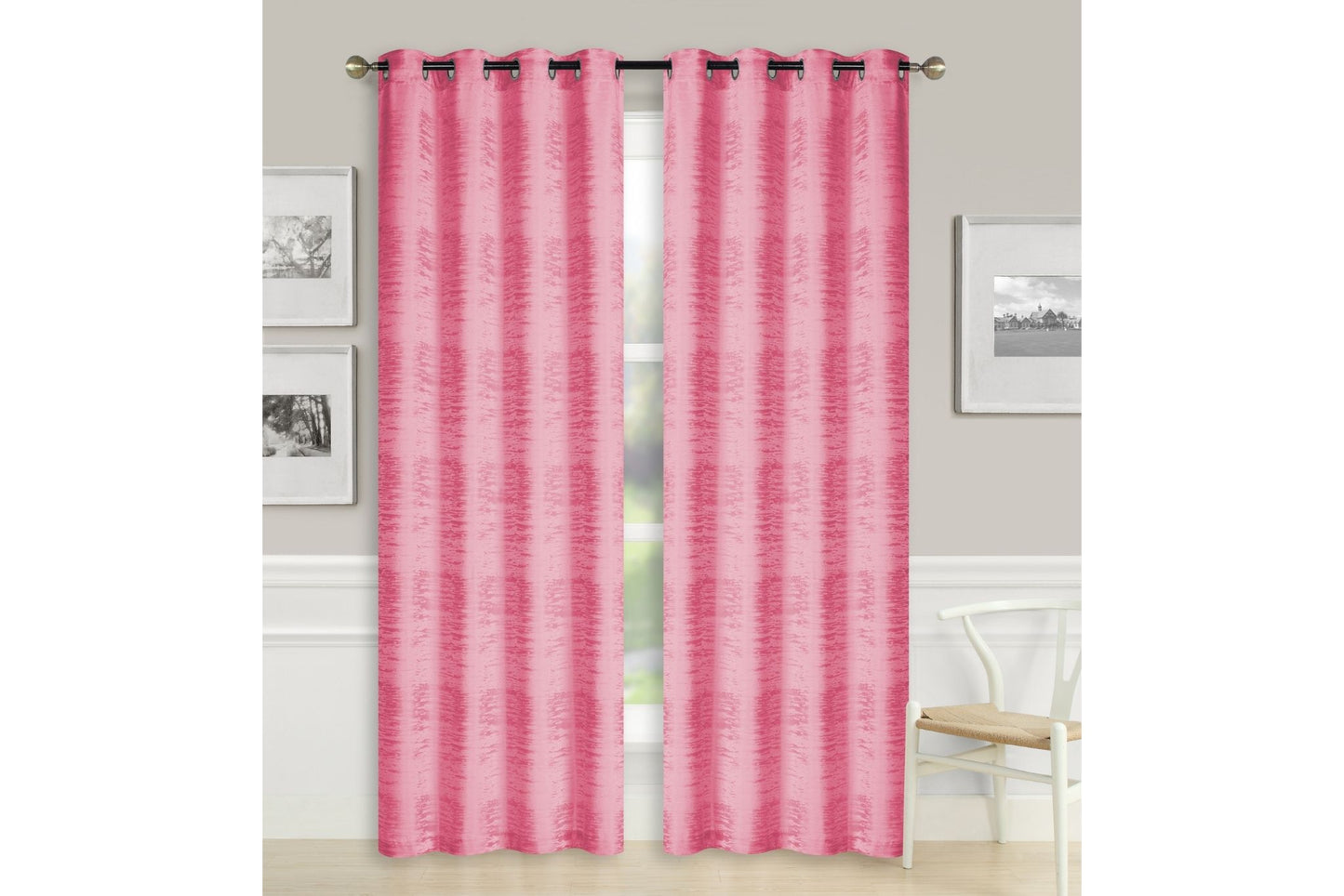 Solid Jacquard Curtain 8 Grommets 137x213cm 130gsm Cora Coral