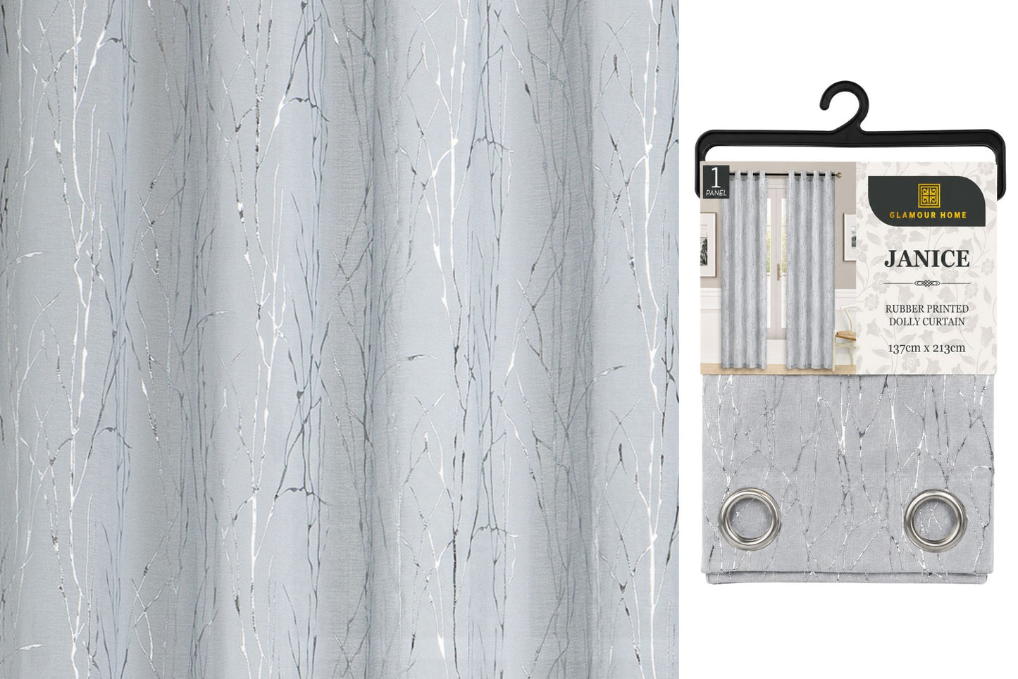 Curtain 8 Grommets 137x213cm 70gsm Dolly Grey