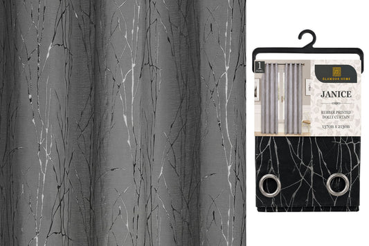 Curtain 8 Grommets 137x213cm 70gsm Dolly Black