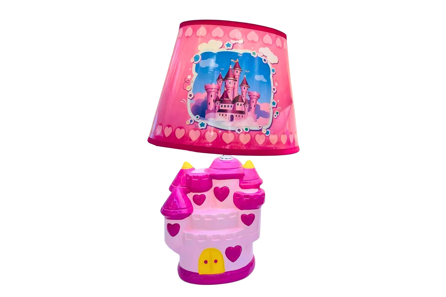 Ceramic LED Table Lamp USB - Pink Castle 20x31cm