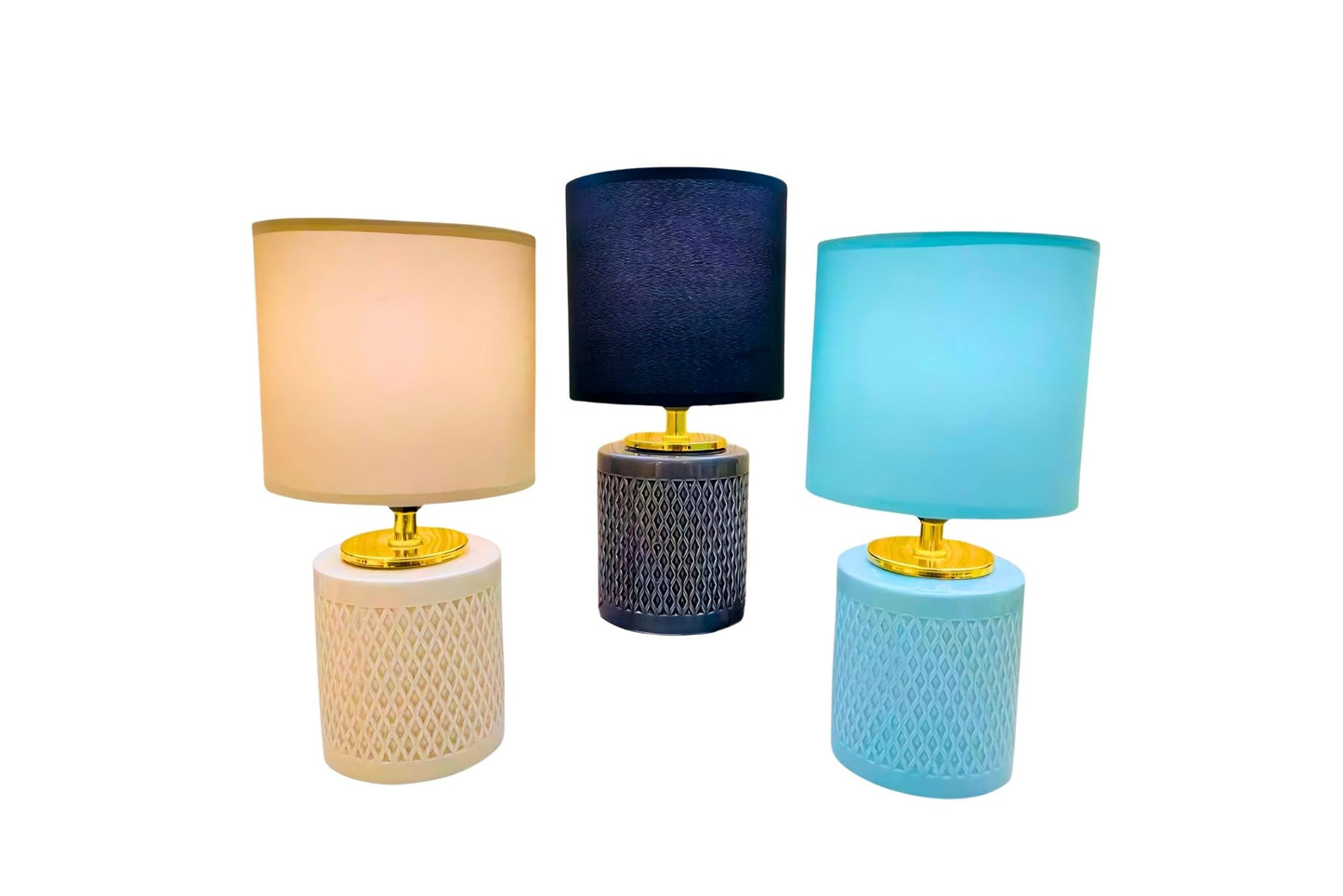 Ceramic LED Table Lamp USB 15x29cm 3 Asstd