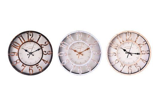 Wall Clock 30cm 3 Asstd