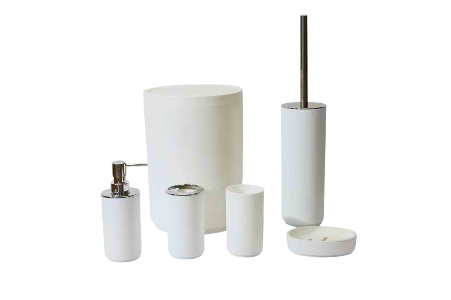 Bathroom Accessory White 6pcs Set
