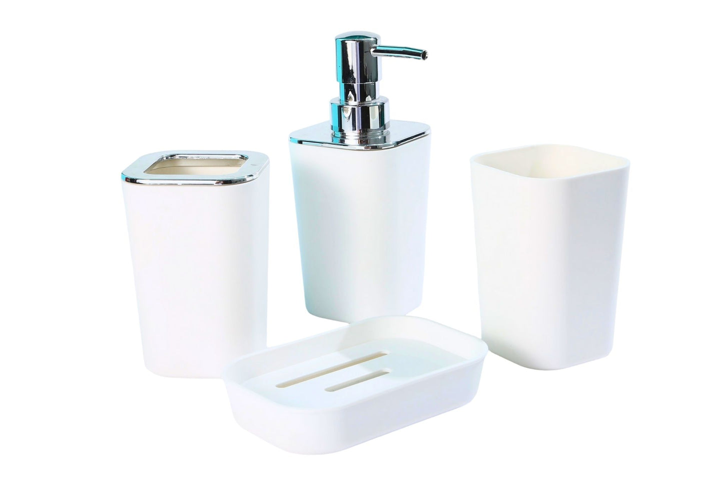 Bathroom Accessory White 4pcs Set