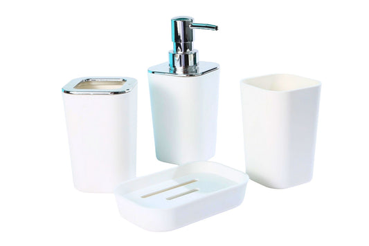 Bathroom Accessory White 4pcs Set