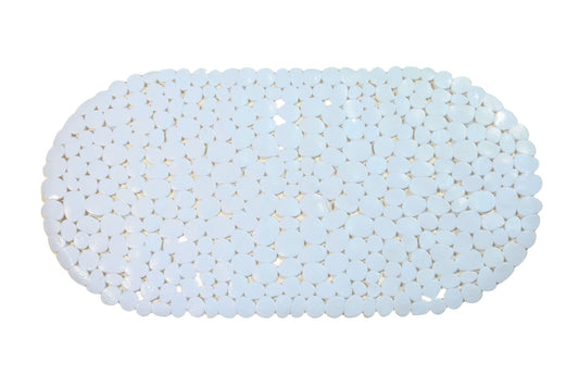 PVC Bath Mat Pebble White 69x35cm