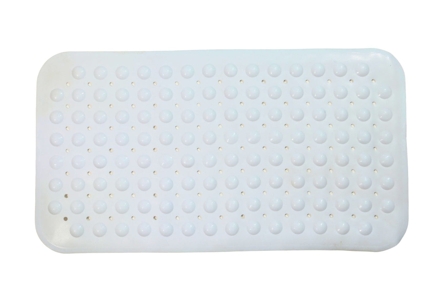 PVC Bath Mat Retangular Dotted White 70x38cm