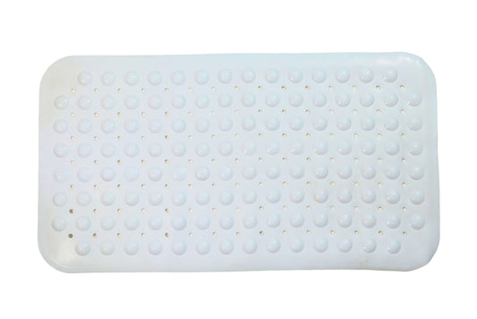 PVC Bath Mat Retangular Dotted White 70x38cm