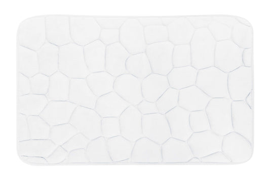 Bathroom Floor Mat Absorbent Stone Pattern White 45x70cm