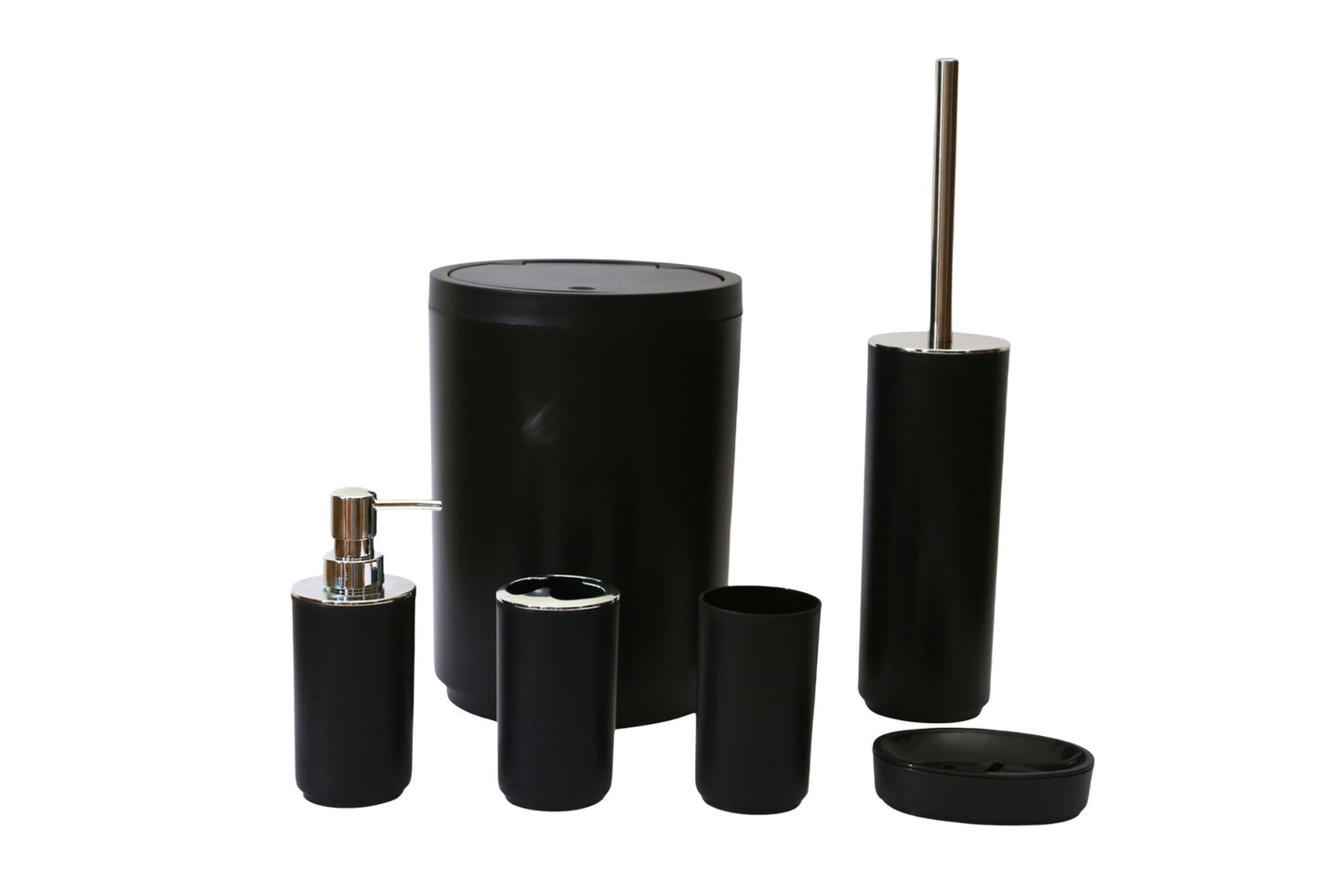 Bathroom Accessory Black 6pcs Set