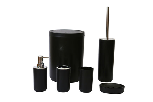 Bathroom Accessory Black 6pcs Set