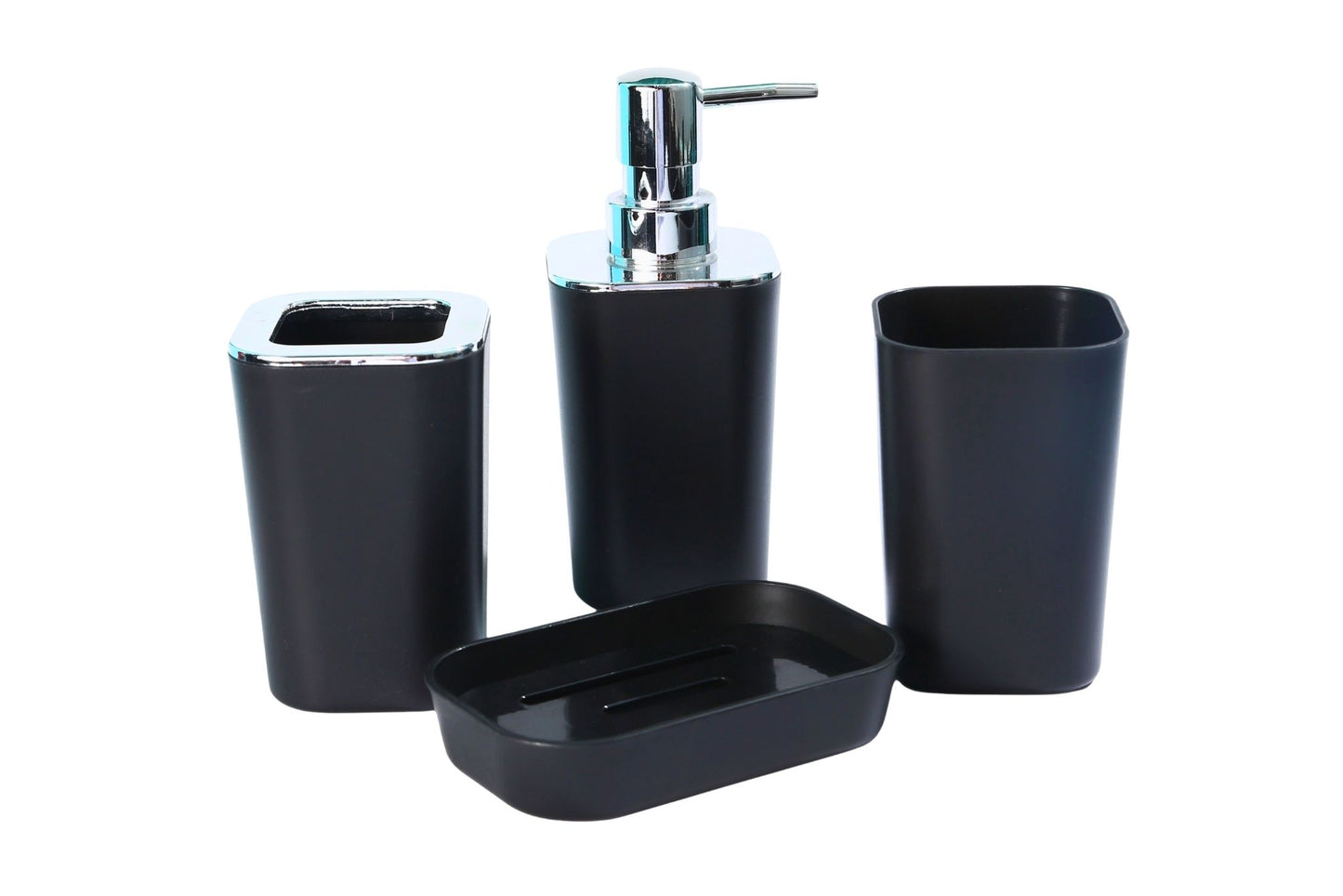 Bathroom Accessory Black 4pcs Set